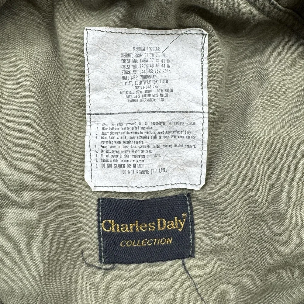 US Army Jacket Mens Medium Regular Green Camo Coat Cold Weather Field Daly